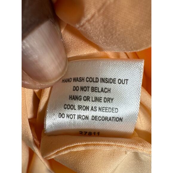 Romeo & Juliet Couture Whimsical Glam Peach Sequin Beaded Cocktail Dress Small - Picture 6 of 8